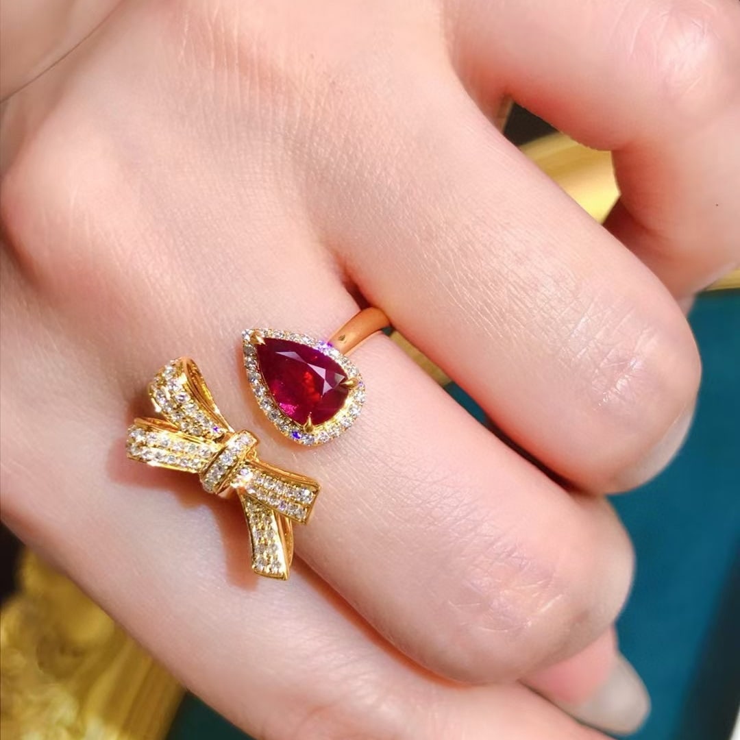 14k Gold 1.8 Ctw Natural Ruby & Diamond Ring - 4