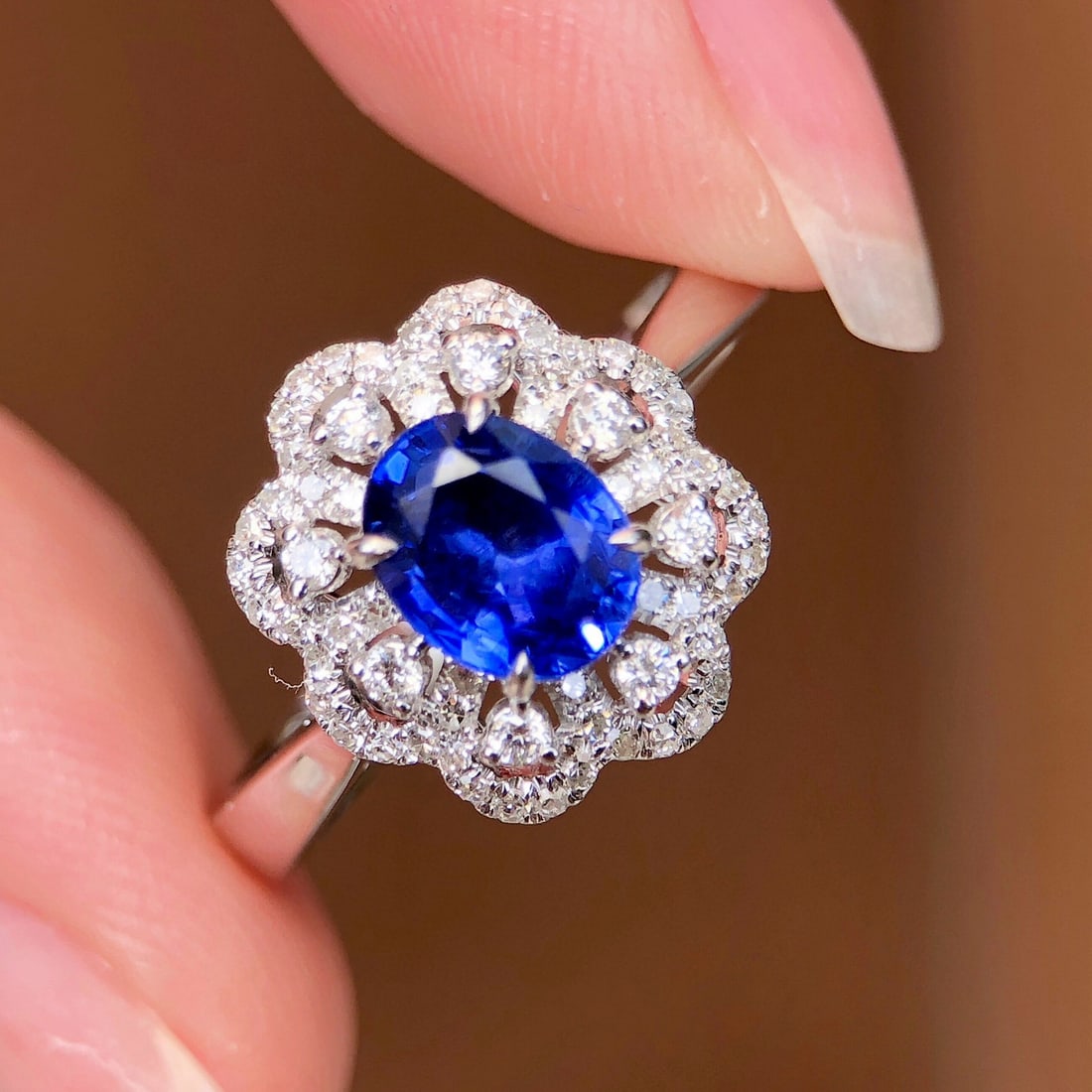 14k Gold 1.69 Ctw Natural Sapphire & Diamond Ring - 2