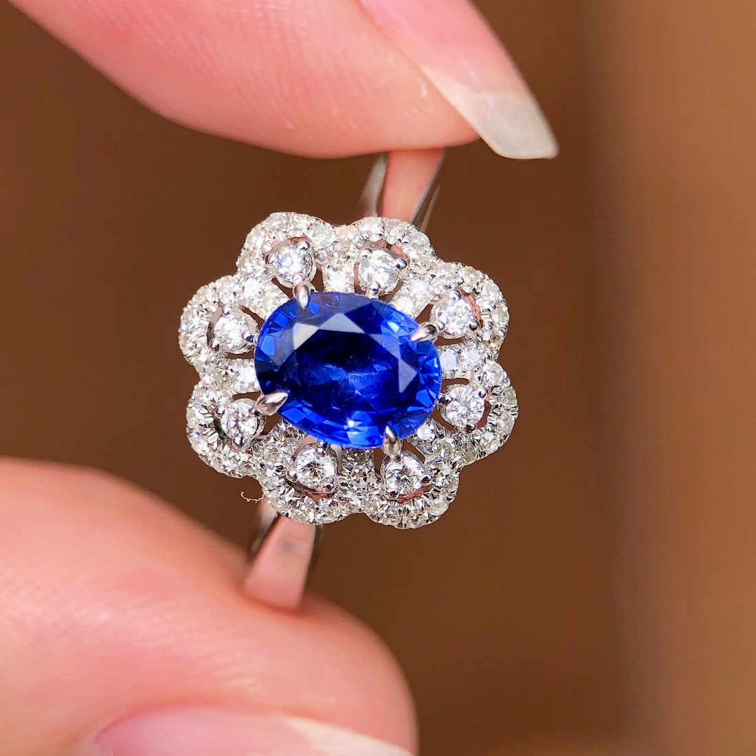 14k Gold 1.69 Ctw Natural Sapphire & Diamond Ring - 3