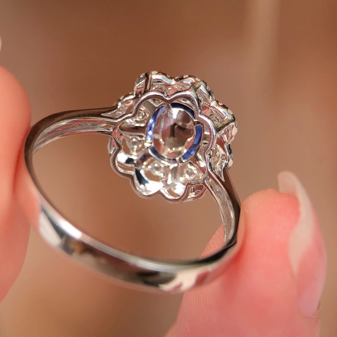14k Gold 1.69 Ctw Natural Sapphire & Diamond Ring - 4