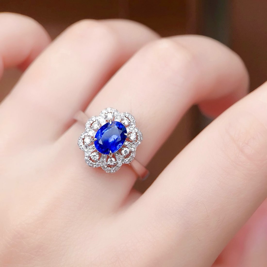 14k Gold 1.69 Ctw Natural Sapphire & Diamond Ring - 5