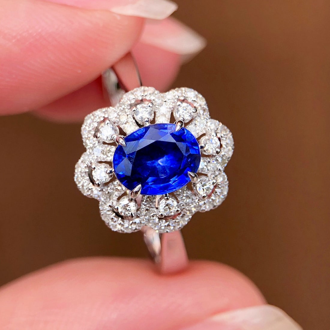 14k Gold 1.69 Ctw Natural Sapphire & Diamond Ring - 6