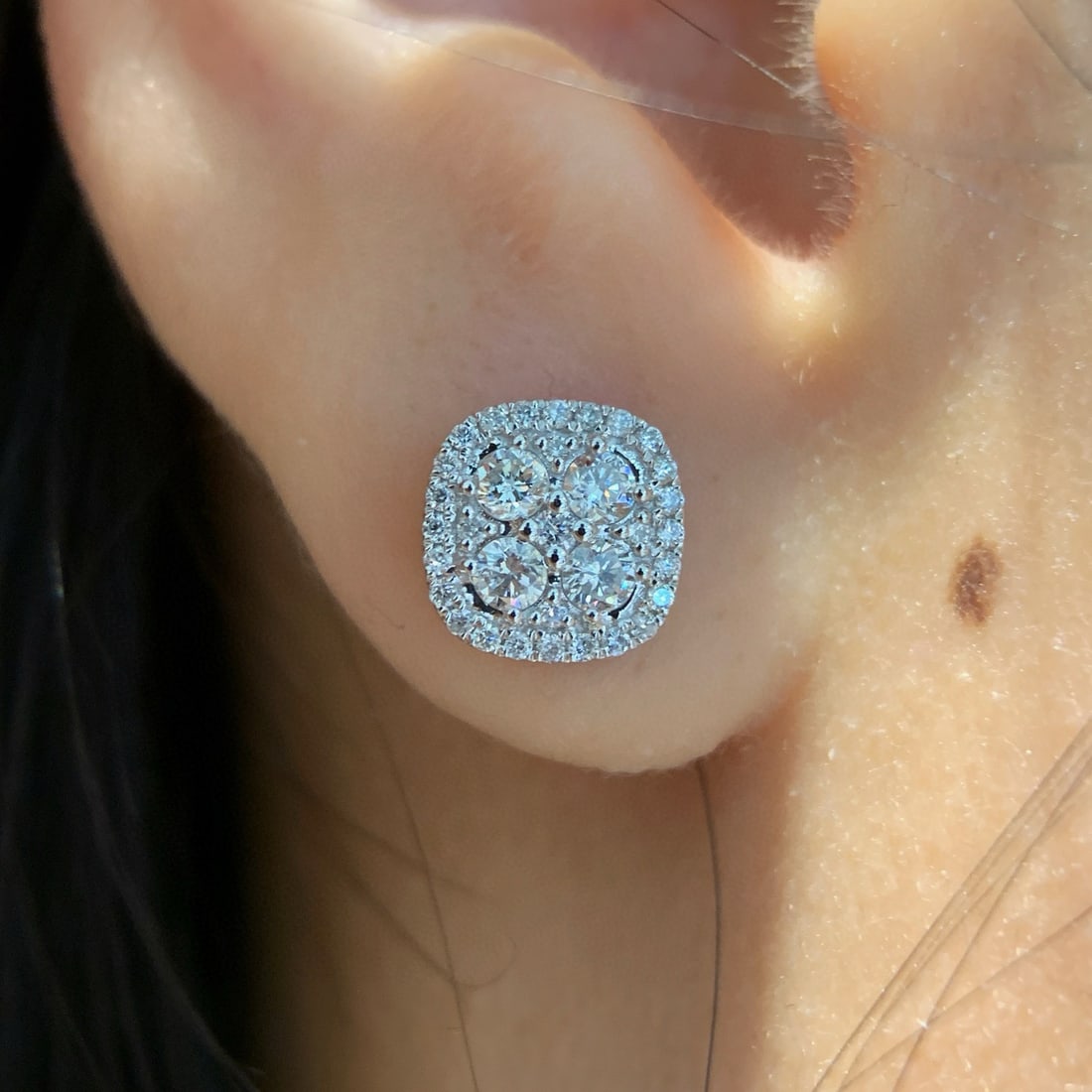 14k Gold 0.58 Ct Natural H Diamond Earrings - 3