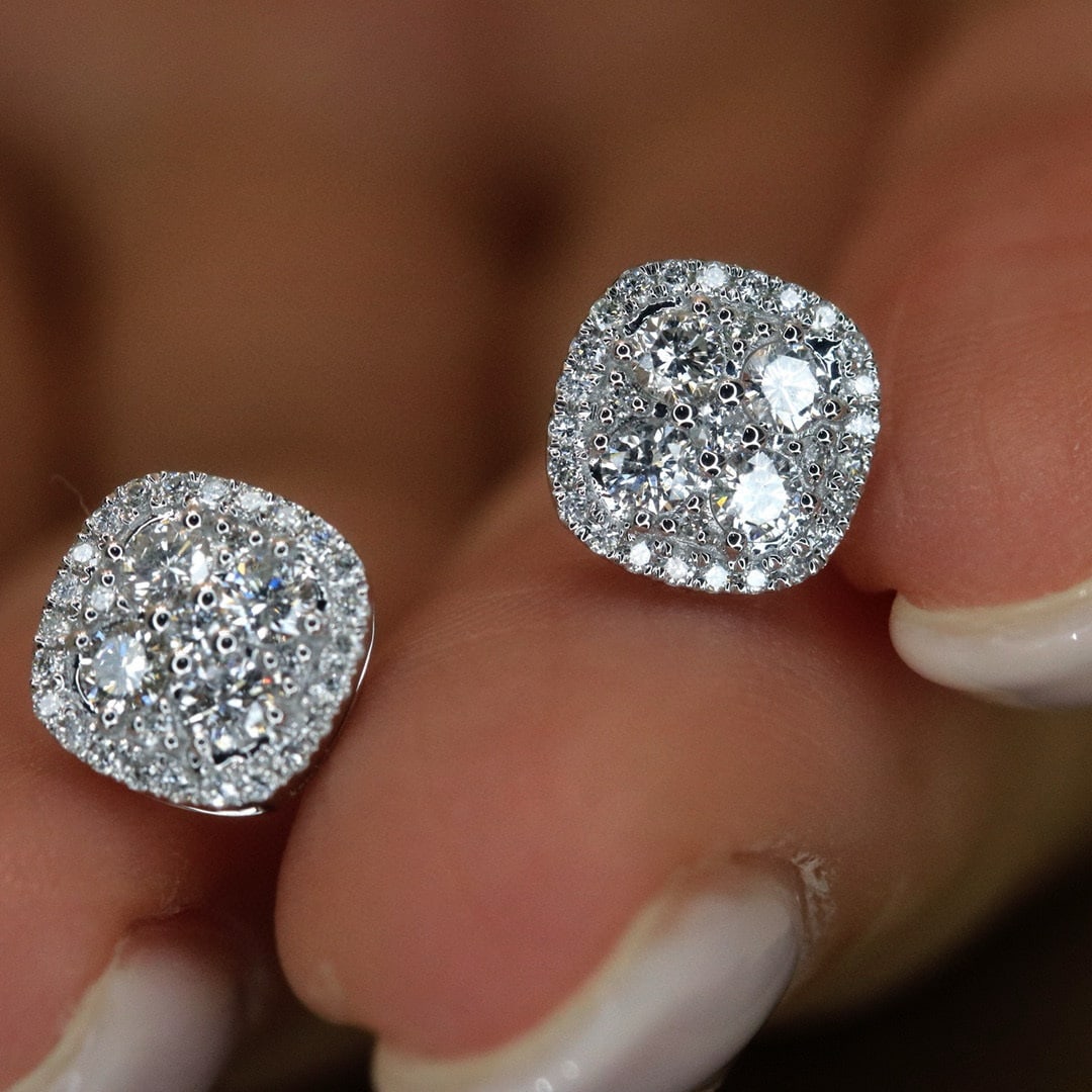 14k Gold 0.58 Ct Natural H Diamond Earrings - 6
