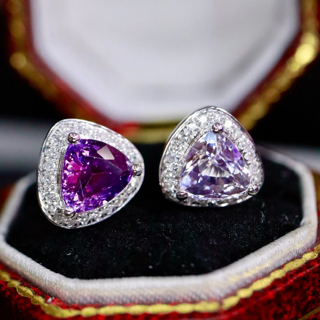 14k Gold 1.78 Ctw Natural Sapphire & Diamond Earrings - 5