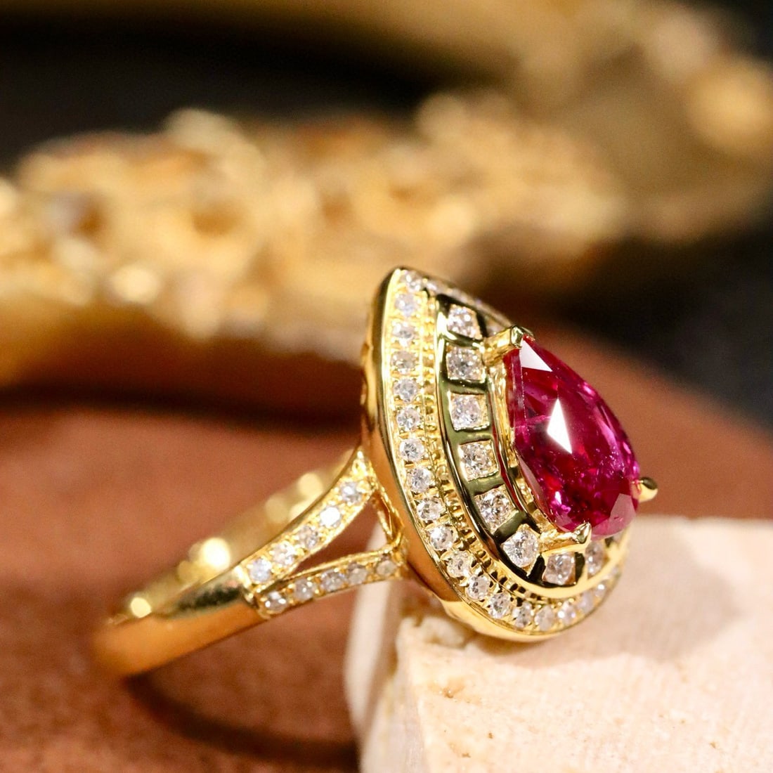 14k Gold 1.18 Ctw Natural Ruby & Diamond Ring - 4