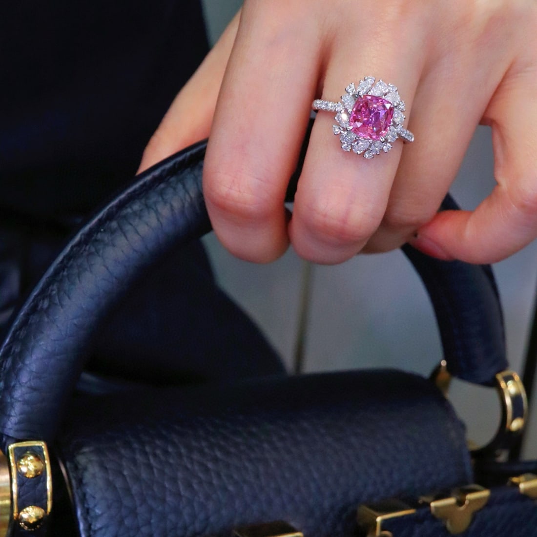 14k Gold 2.89 Ctw Natural Padparadscha Sapphire & Diamond Ring - 4