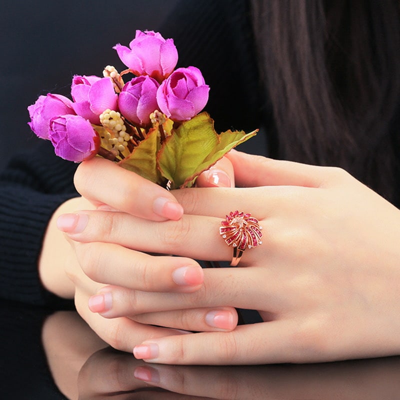 14k Gold 2.82 Ctw Natural Ruby & Diamond Ring - 3