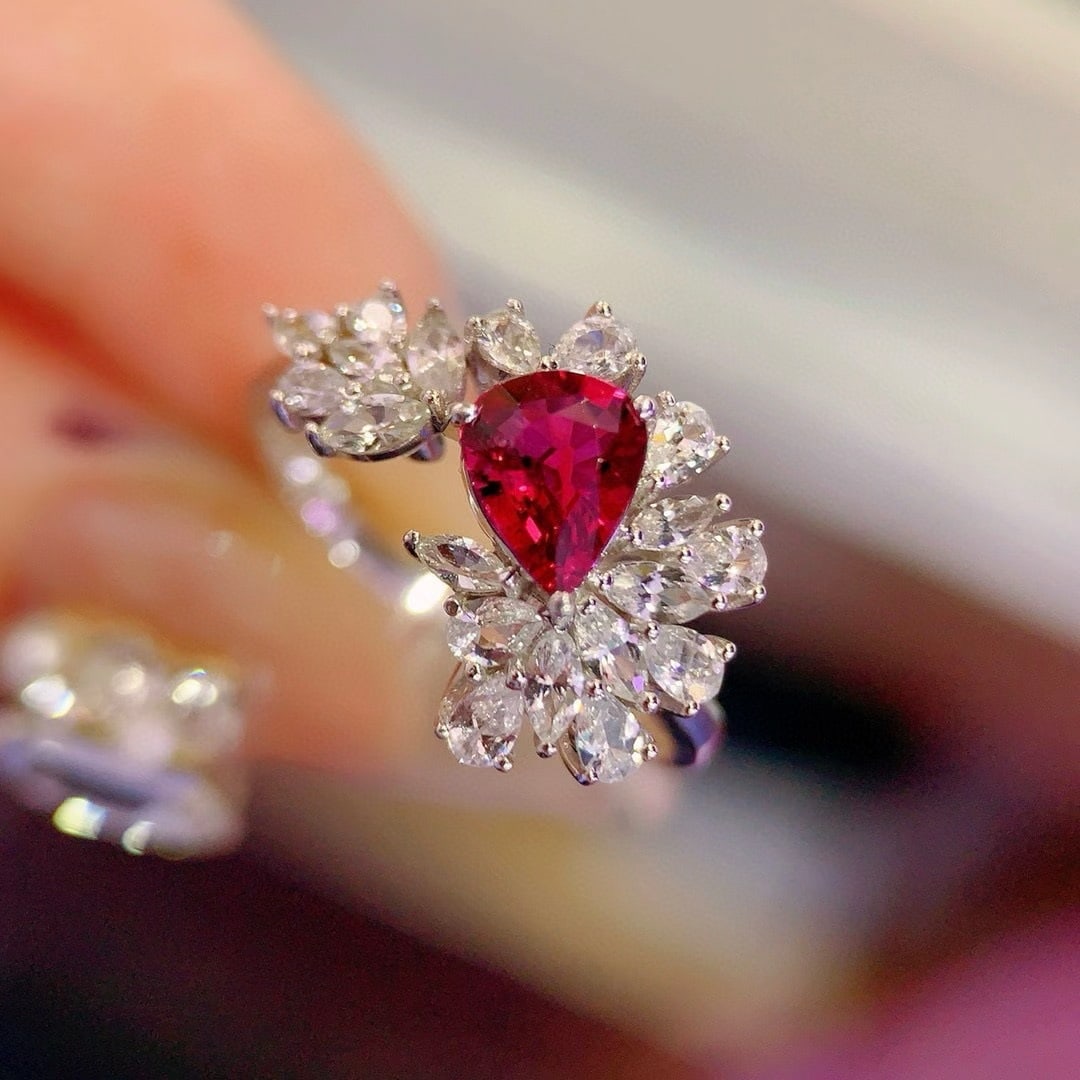 14k Gold 0.75 Ct Natural Ruby & Sapphire Ring - 4