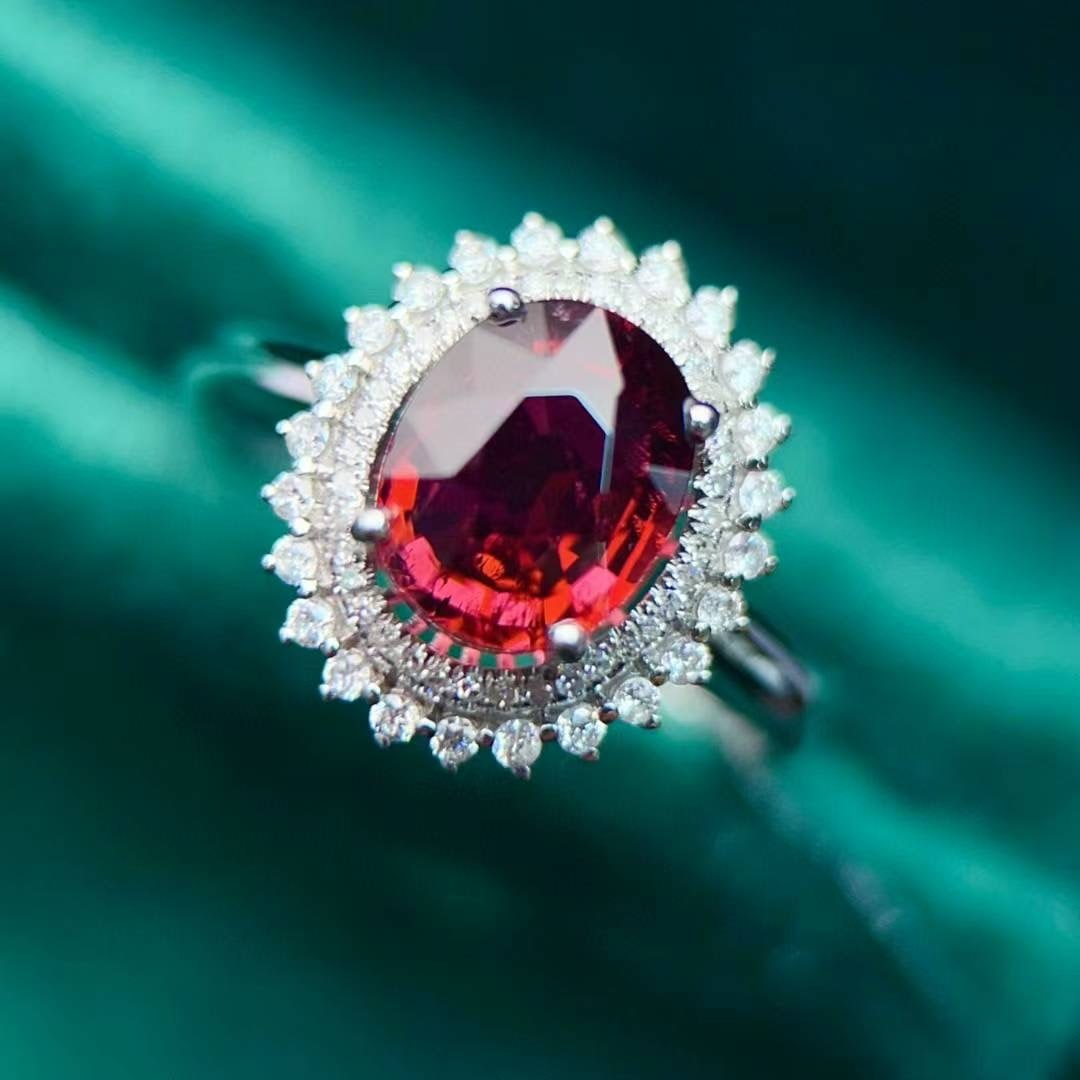 14k Gold 1.85 Ct Natural Tourmaline & Diamond Ring - 2