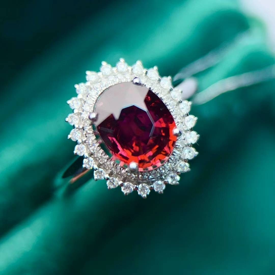 14k Gold 1.85 Ct Natural Tourmaline & Diamond Ring - 3