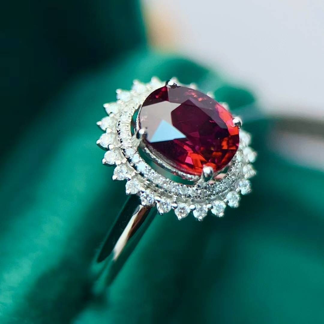 14k Gold 1.85 Ct Natural Tourmaline & Diamond Ring - 4
