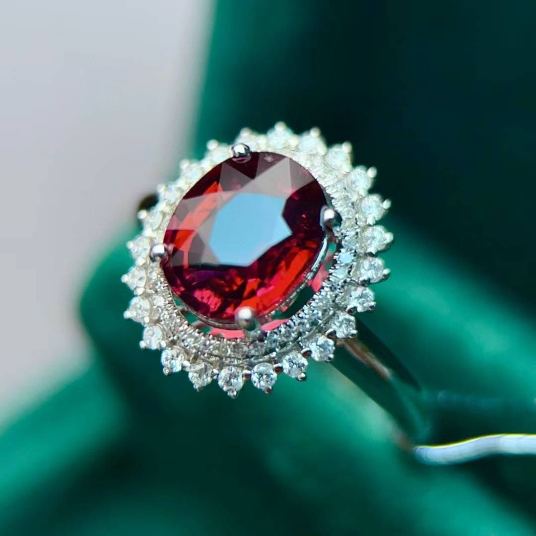 14k Gold 1.85 Ct Natural Tourmaline & Diamond Ring - 5