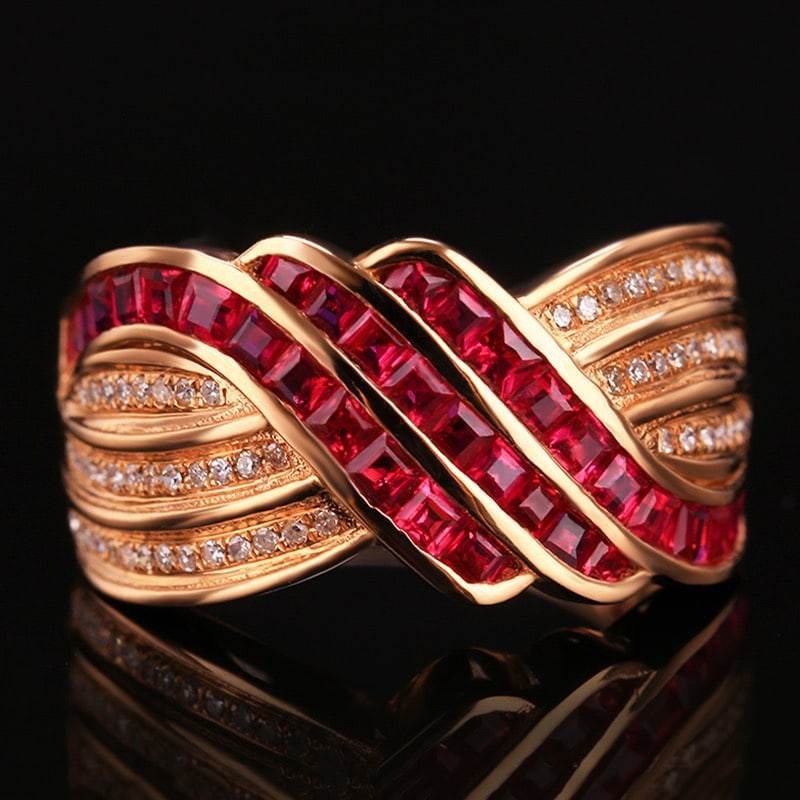 14k Gold 1.50 Ctw Natural Ruby & Diamond Ring - 2
