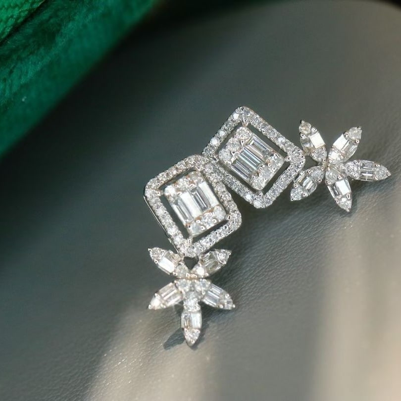 14k Gold 0.6 Ct Natural H Diamond Earrings - 3