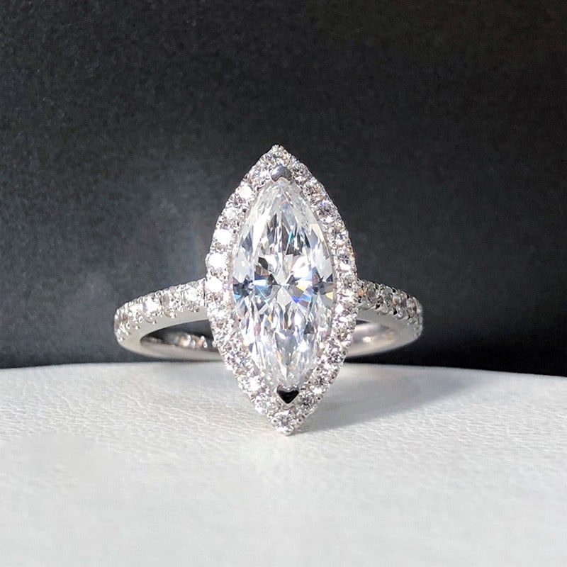Gia Certified 14k Gold 0.30 Ct Natural H Vs2 Marquise Diamond Ring: Ref:231020046 // gold content:14k gold // ring size:7. 25us // // main gemstone:diamond // certified:gia // shape:marquise // carat weight:0. 30ct // clarity grade:vs2 // color:h // treatment:natural