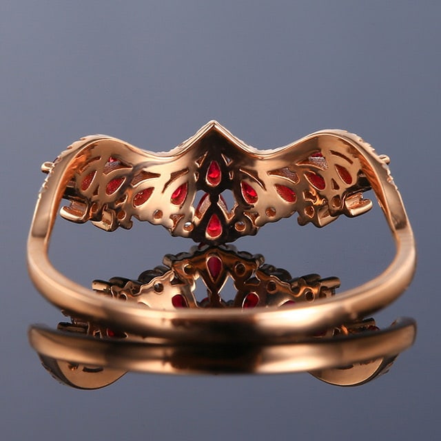 14k Gold 0.54 Ctw Natural Ruby & Diamond Ring - 4