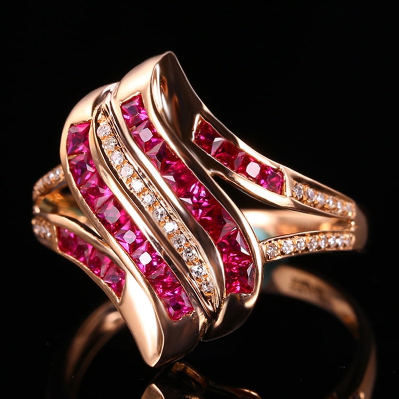 14k Gold 0.76 Ctw Natural Ruby & Diamond Ring - 3