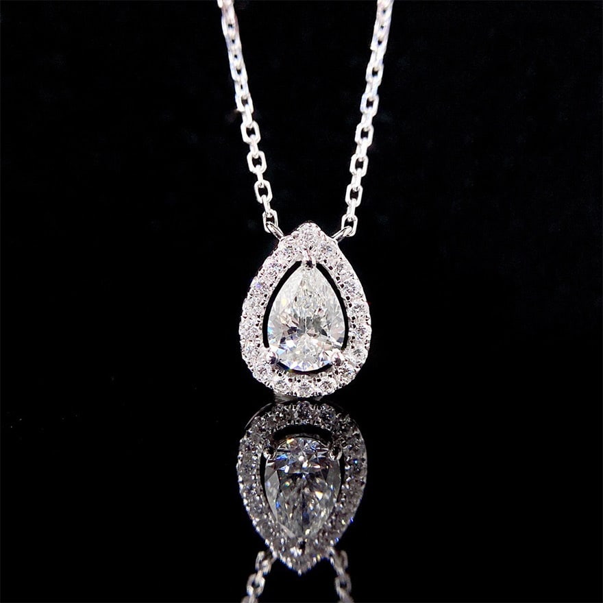 Gia Certified 14k Gold 0.50 Ct Natural G Vs2 Pear Diamond Necklace: Ref:231020084 // gold content:14k gold // ring size:7. 25us // // main gemstone:diamond // certified:gia // shape:pear // carat weight:0. 50ct // clarity grade:vs2 // color:g // treatment:natural //