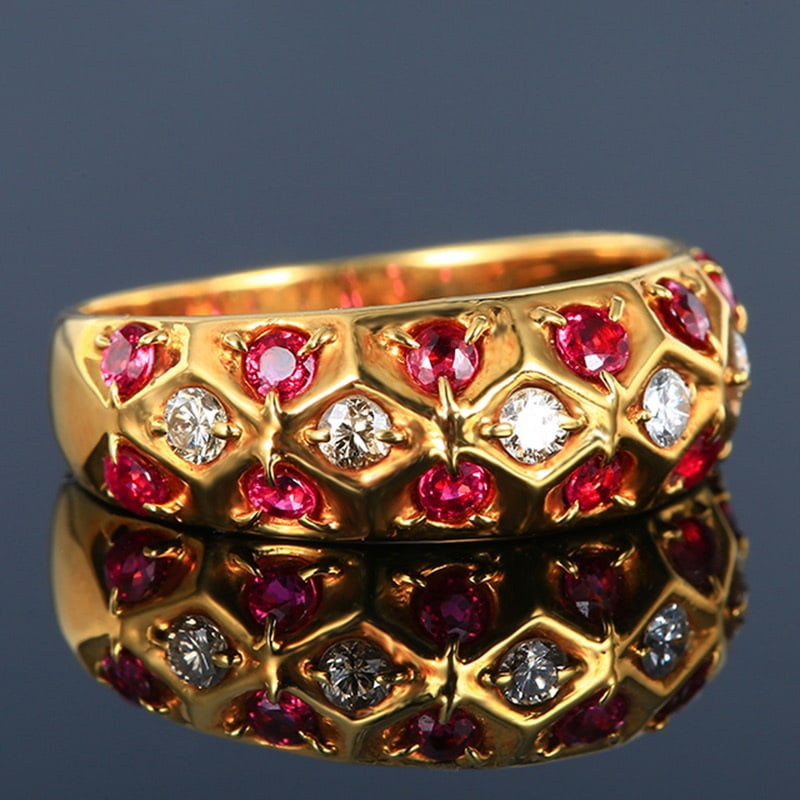 14k Gold 1.01 Ct Natural Ruby & Diamond Ring - 2