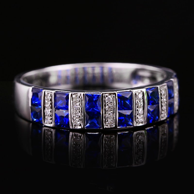 14k Gold 1.05 Ctw Natural Sapphire & Diamond Ring - 2