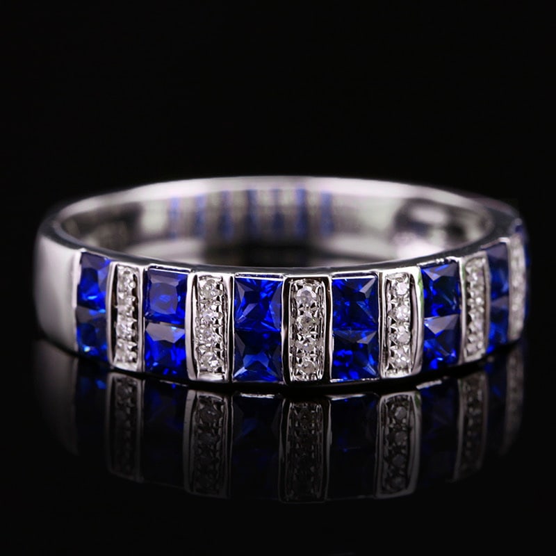 14k Gold 1.05 Ctw Natural Sapphire & Diamond Ring - 4