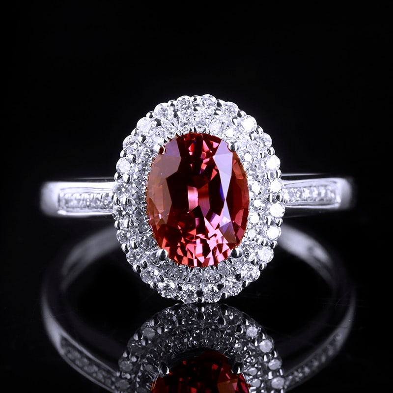 14k Gold 2.27 Ctw Natural Sapphire & Diamond Ring: Ref:231020098 // gold content:14k gold // ring size:7. 25us // // main gemstone:sapphire // shape:oval // carat weight:1. 96ct // color:pink // treatment:natural // // adjacent gemstone 2 : diamond