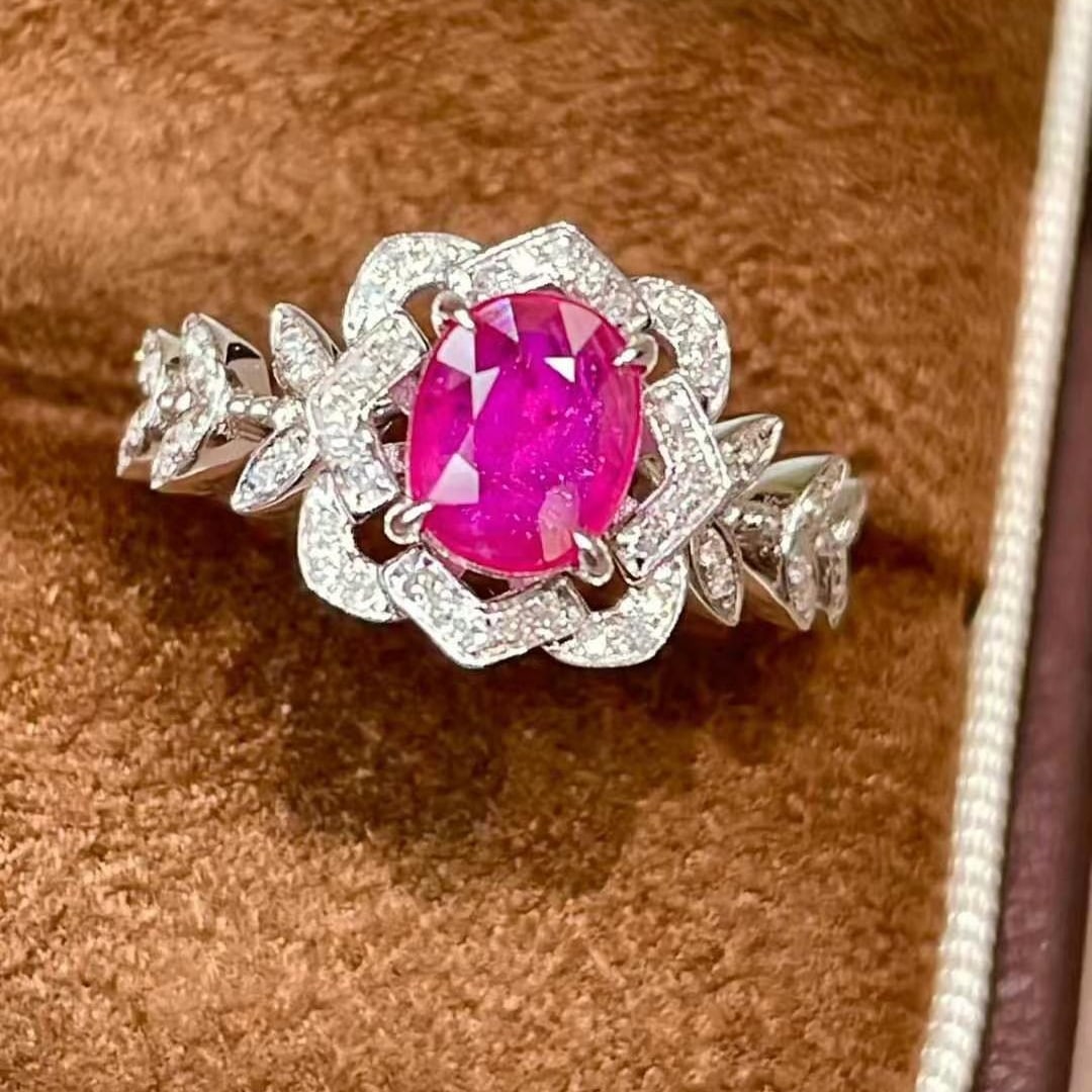 14k Gold 1 Ct Natural Ruby & Diamond Ring - 3