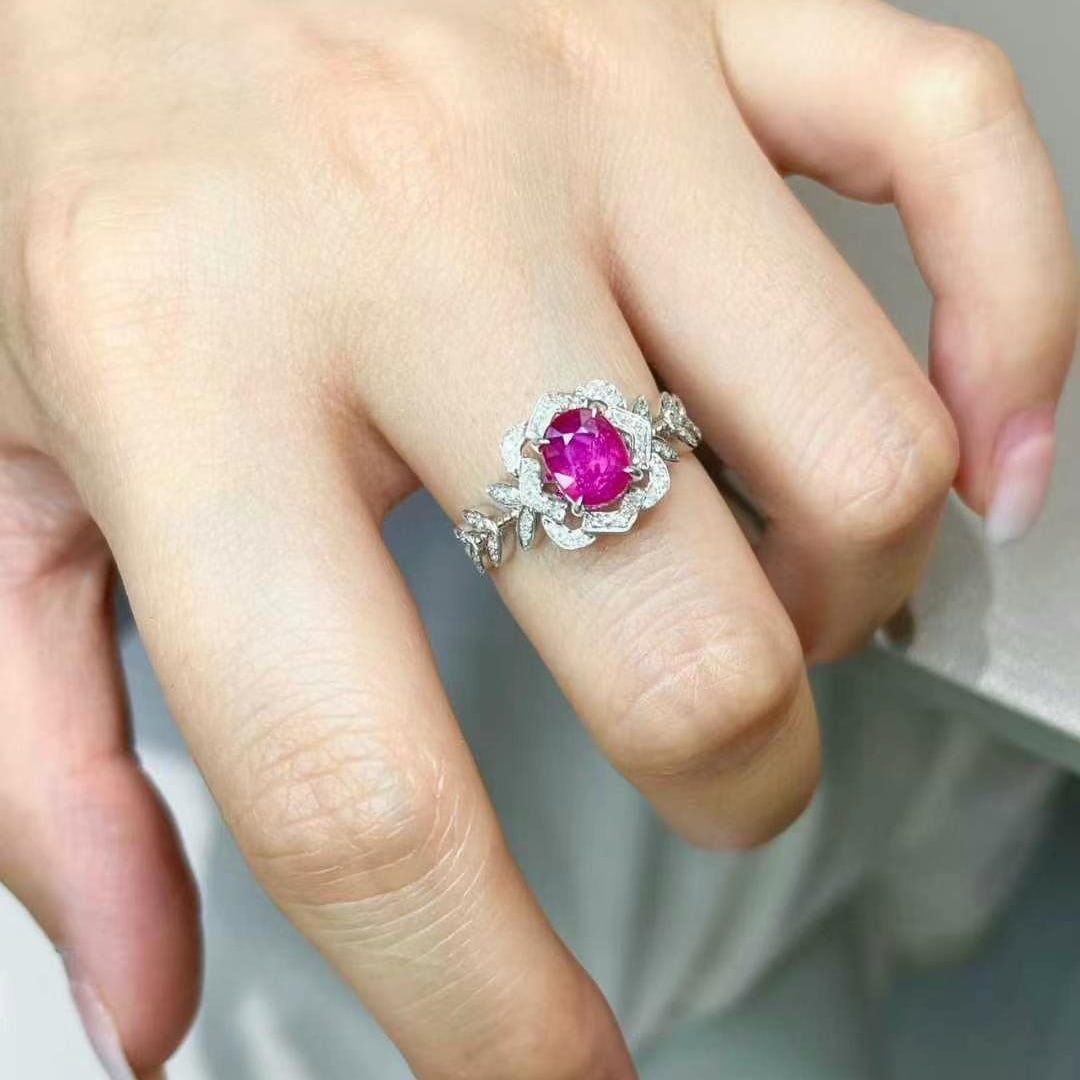 14k Gold 1 Ct Natural Ruby & Diamond Ring - 5
