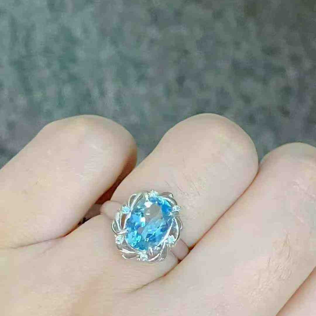 14k Gold 1.90 Ctw Natural Aquamarine & Diamond Ring - 3