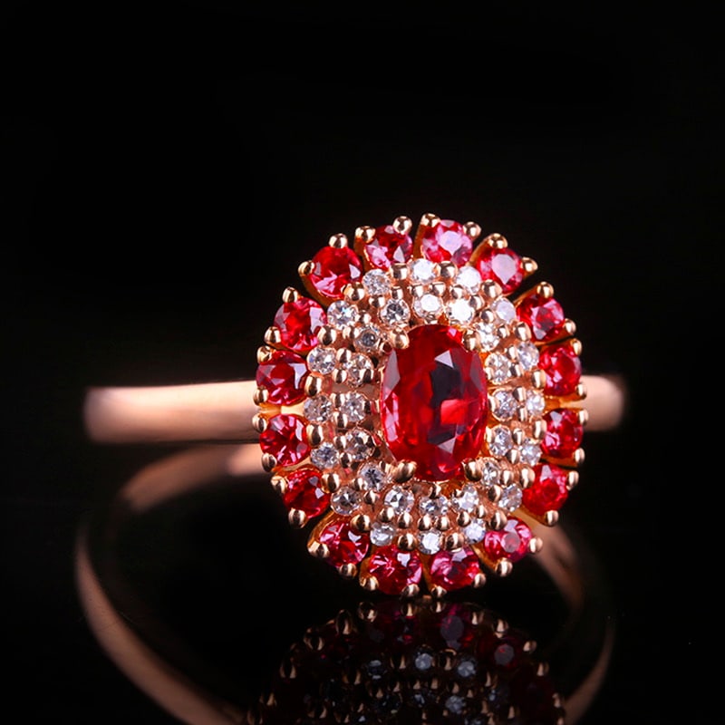 14k Gold 1.11 Ctw Natural Ruby & Diamond Ring - 3