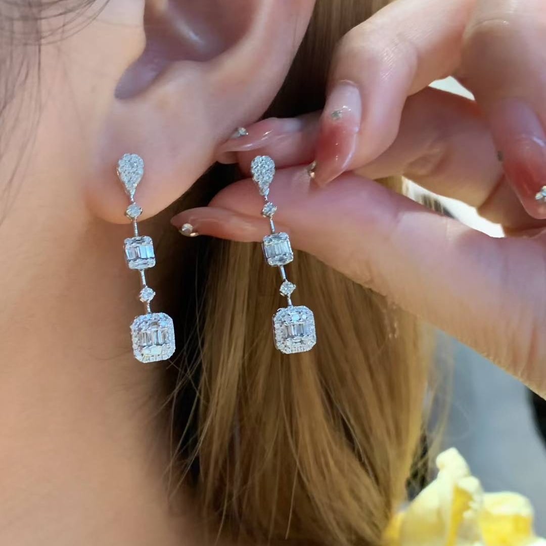 14k Gold 0.66 Ct Natural H Diamond Earrings - 2