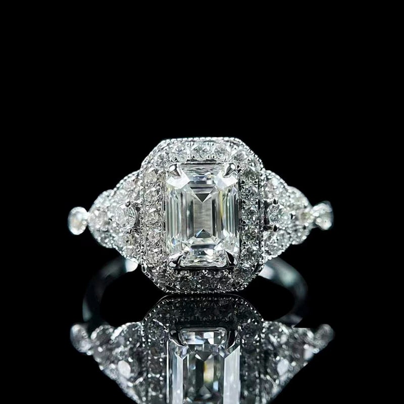Gia Certified 14k Gold 1.00 Ct Natural G Vs1 Emerald Diamond Ring: Ref:231020151 // gold content:14k gold // ring size:7. 25us // // main gemstone:diamond // certified:gia // shape:emerald // carat weight:1. 00ct // clarity grade:vs1 // color:g // treatment:natural /