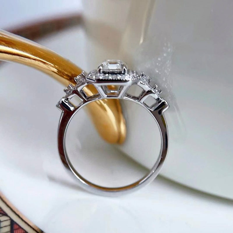 Gia Certified 14k Gold 1.00 Ct Natural G Vs1 Emerald Diamond Ring - 3