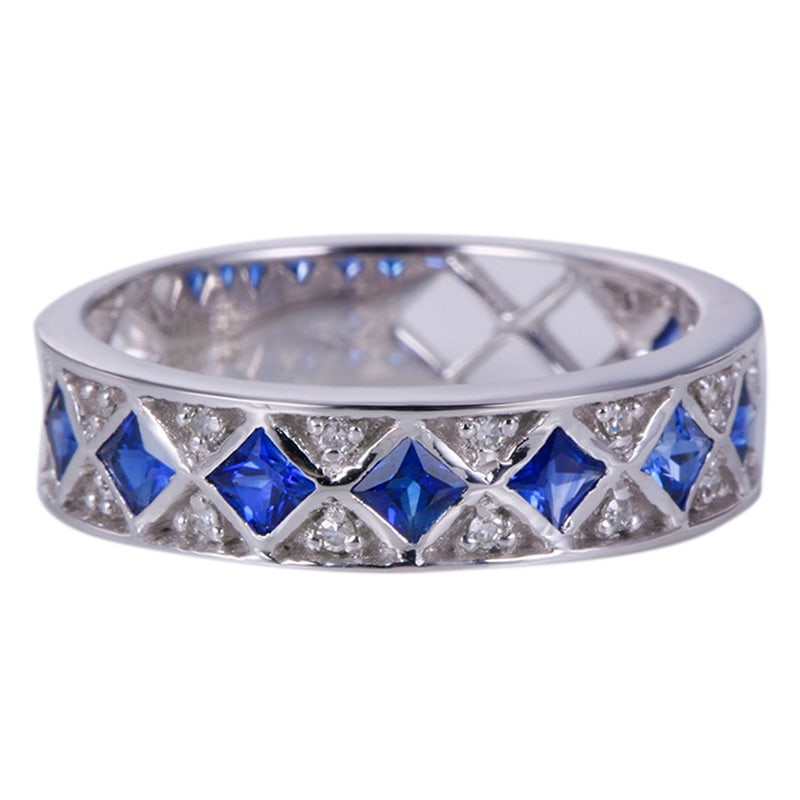 14k Gold 1.1 Ctw Natural Sapphire & Diamond Ring - 2