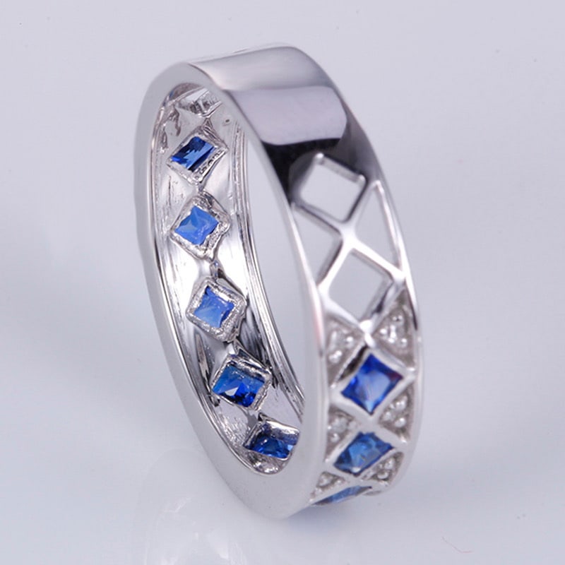 14k Gold 1.1 Ctw Natural Sapphire & Diamond Ring - 3