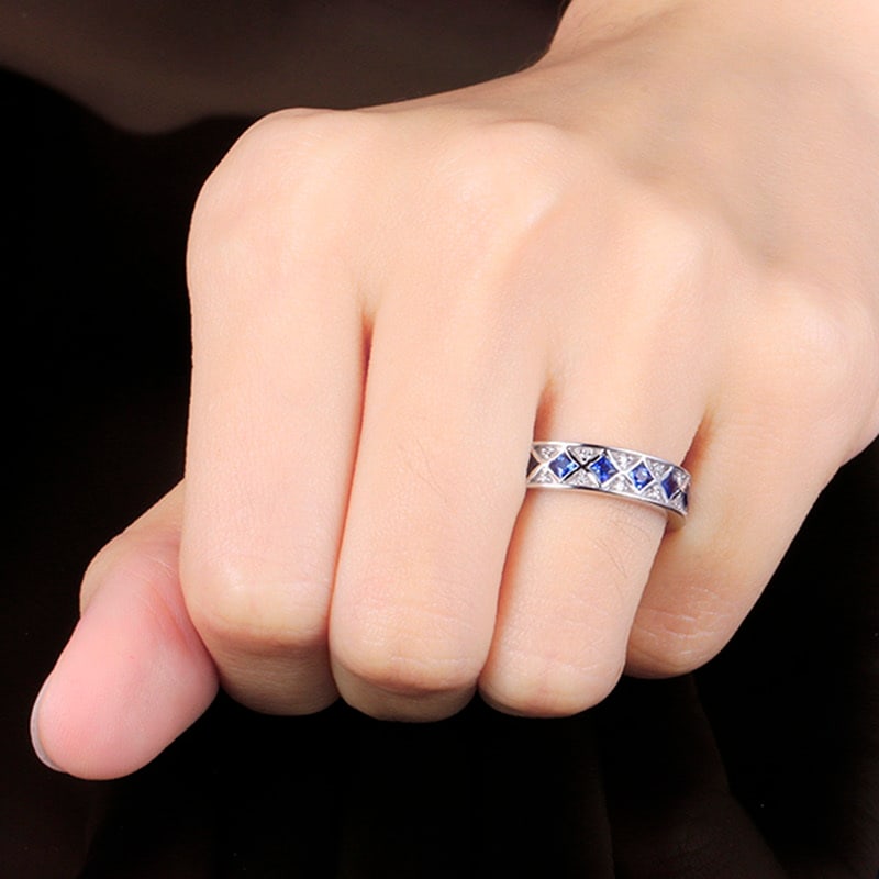 14k Gold 1.1 Ctw Natural Sapphire & Diamond Ring - 4