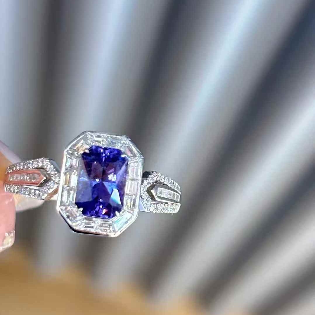 14k Gold 1.16 Ct Natural Sapphire & Diamond Ring - 2