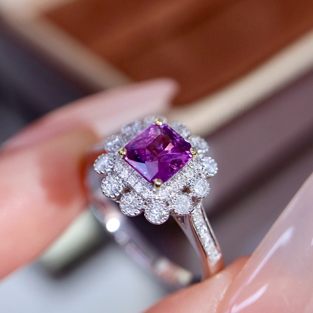 14k Gold 1.07 Ctw Natural Sapphire & Diamond Ring - 4