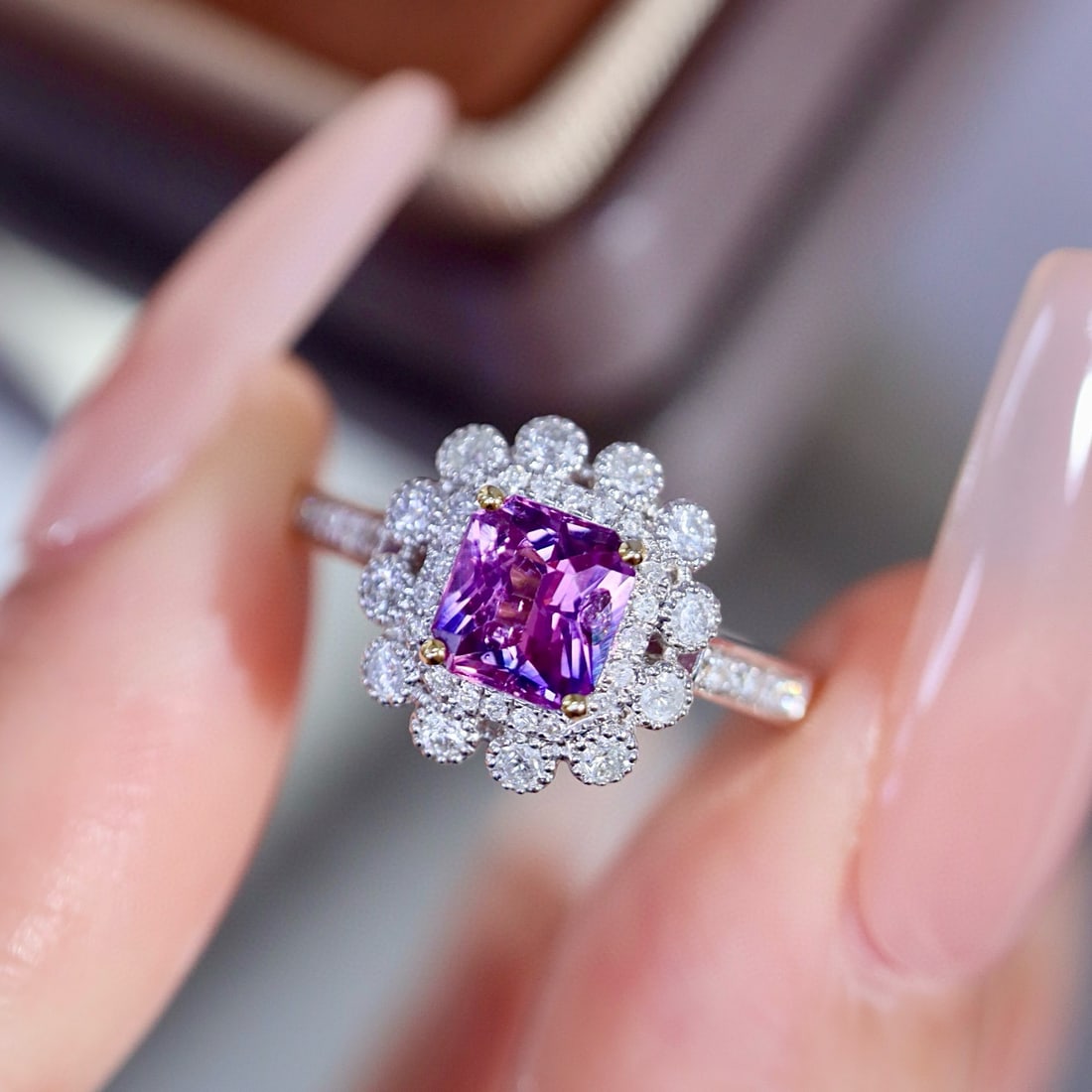 14k Gold 1.07 Ctw Natural Sapphire & Diamond Ring - 5