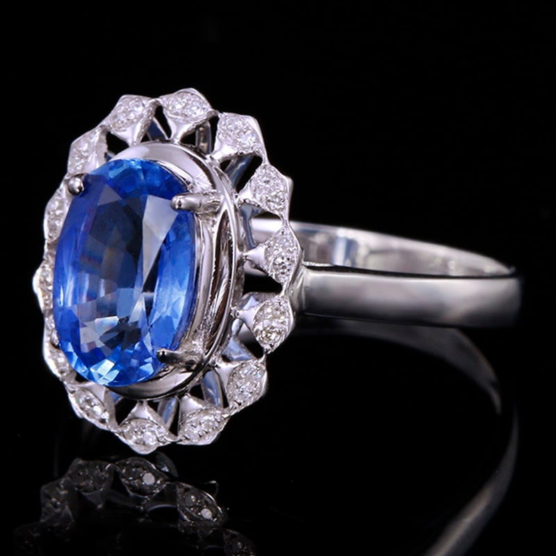 14k Gold 2.09 Ctw Natural Sapphire & Diamond Ring - 2