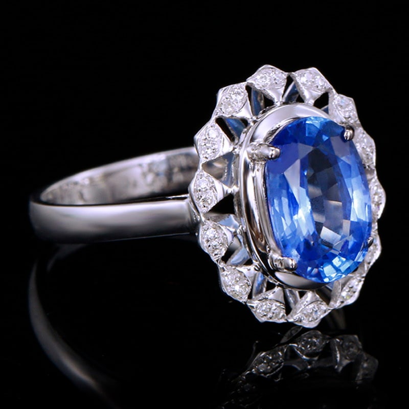 14k Gold 2.09 Ctw Natural Sapphire & Diamond Ring - 3