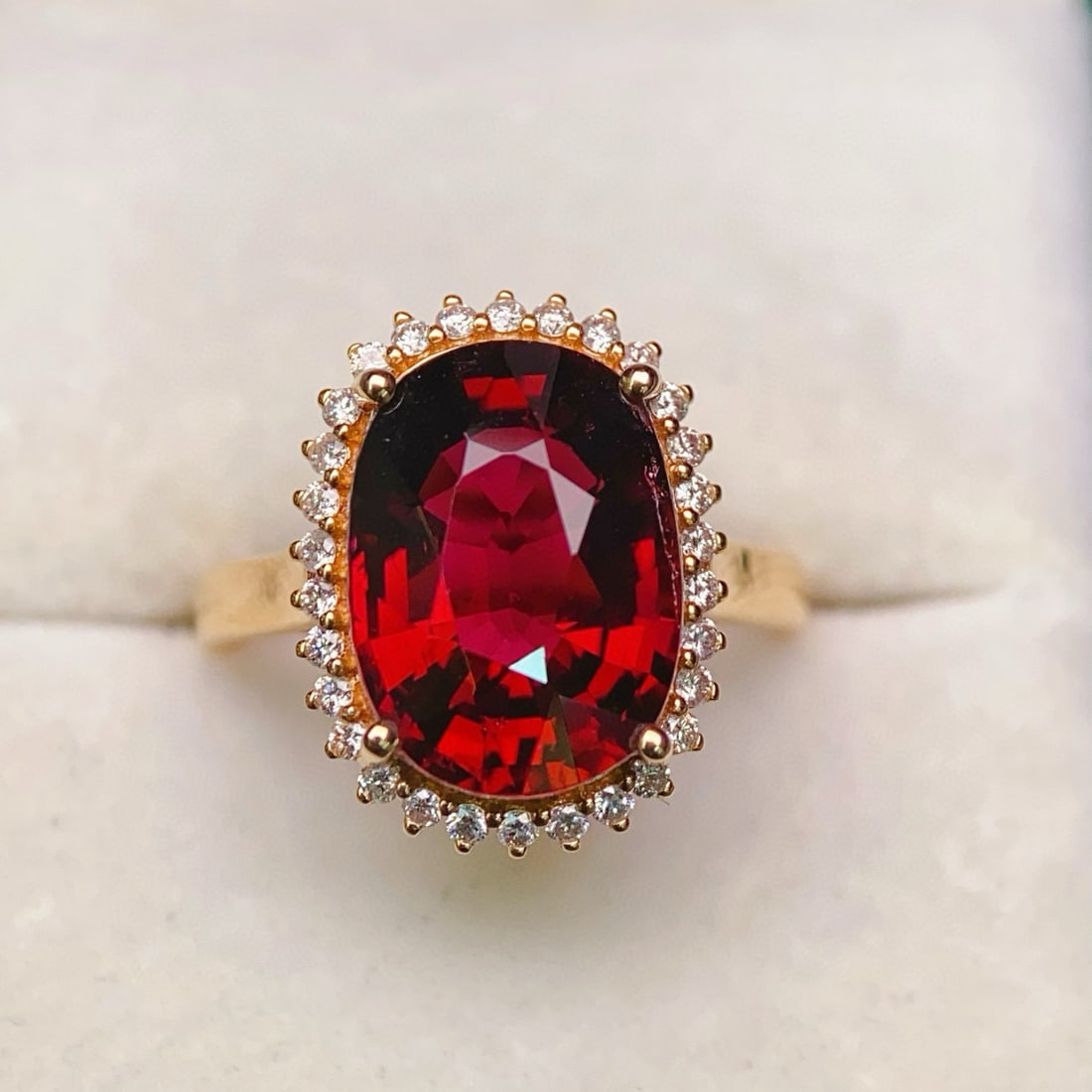 14k Gold 5.9 Ctw Natural Tourmaline & Diamond Ring (1 of 7)