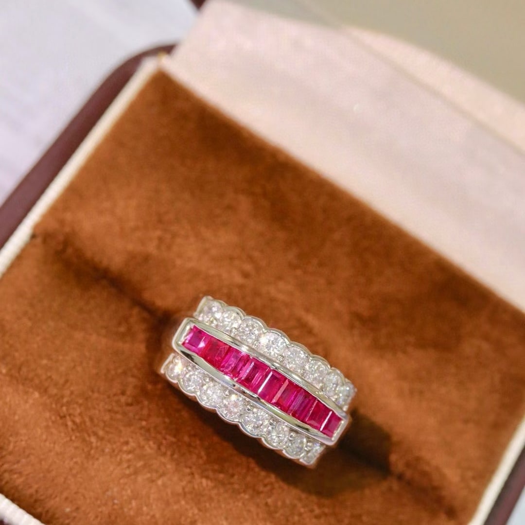 14k Gold 1.77 Ctw Natural Ruby & Diamond Ring - 3