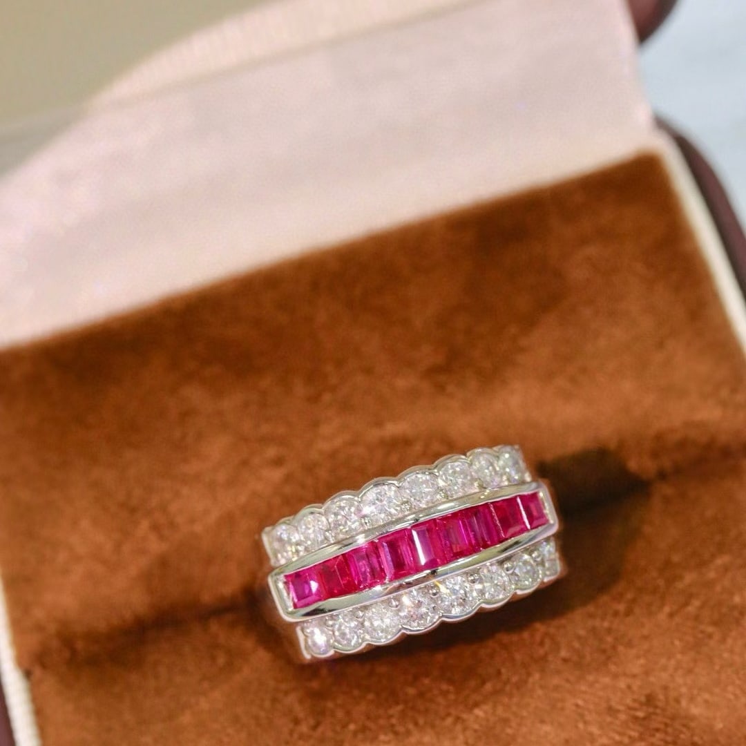 14k Gold 1.77 Ctw Natural Ruby & Diamond Ring - 4