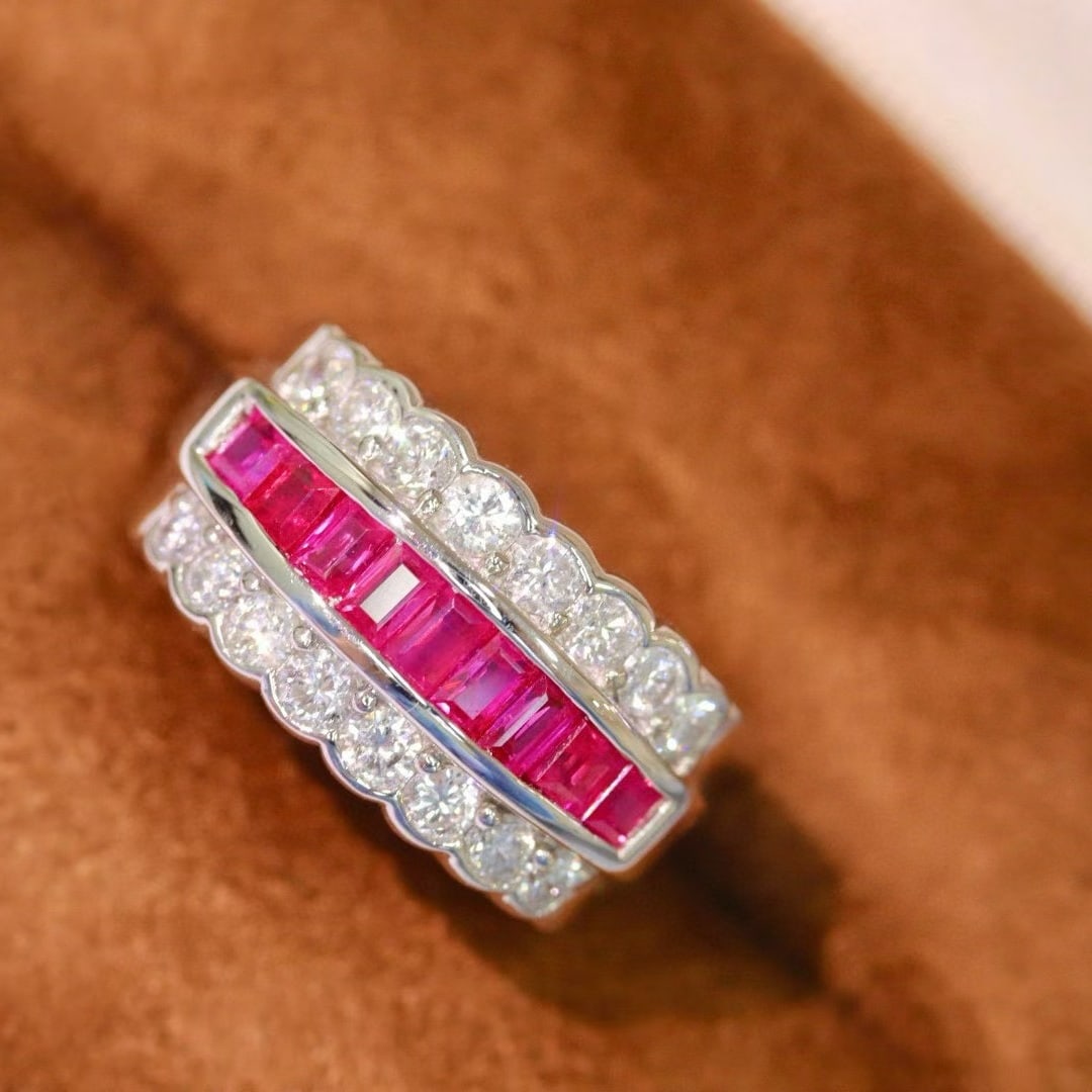 14k Gold 1.77 Ctw Natural Ruby & Diamond Ring - 5