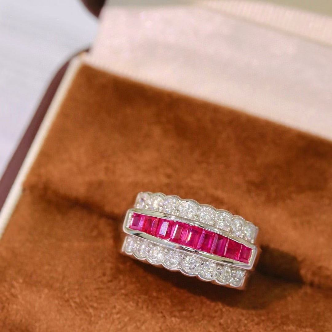 14k Gold 1.77 Ctw Natural Ruby & Diamond Ring - 6