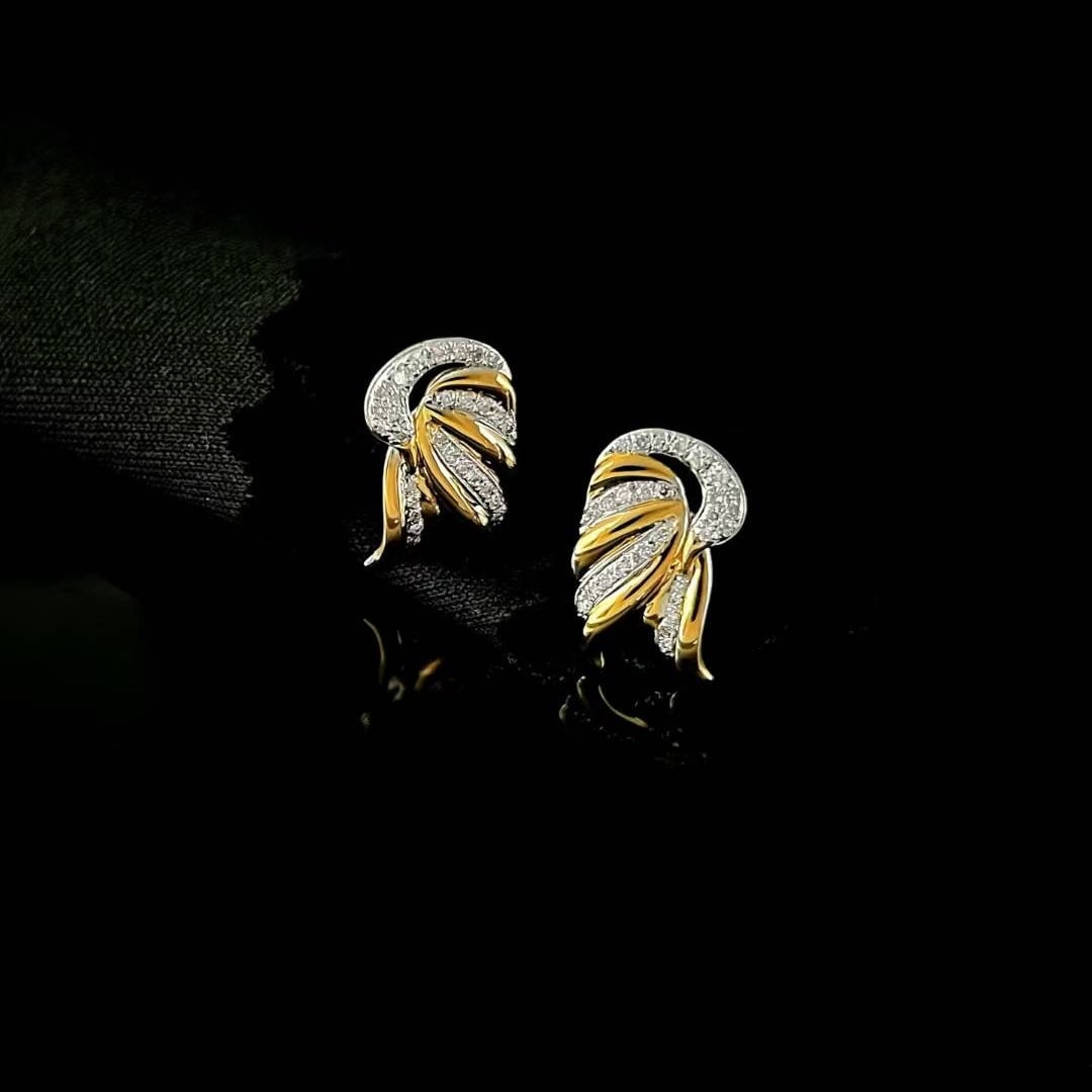 14k Gold 0.16 Ct Natural H Diamond Earrings - 4