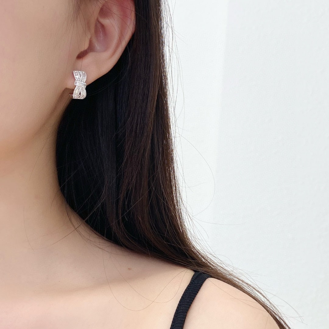 14k Gold 0.8 Ct Natural H Diamond Earrings - 4
