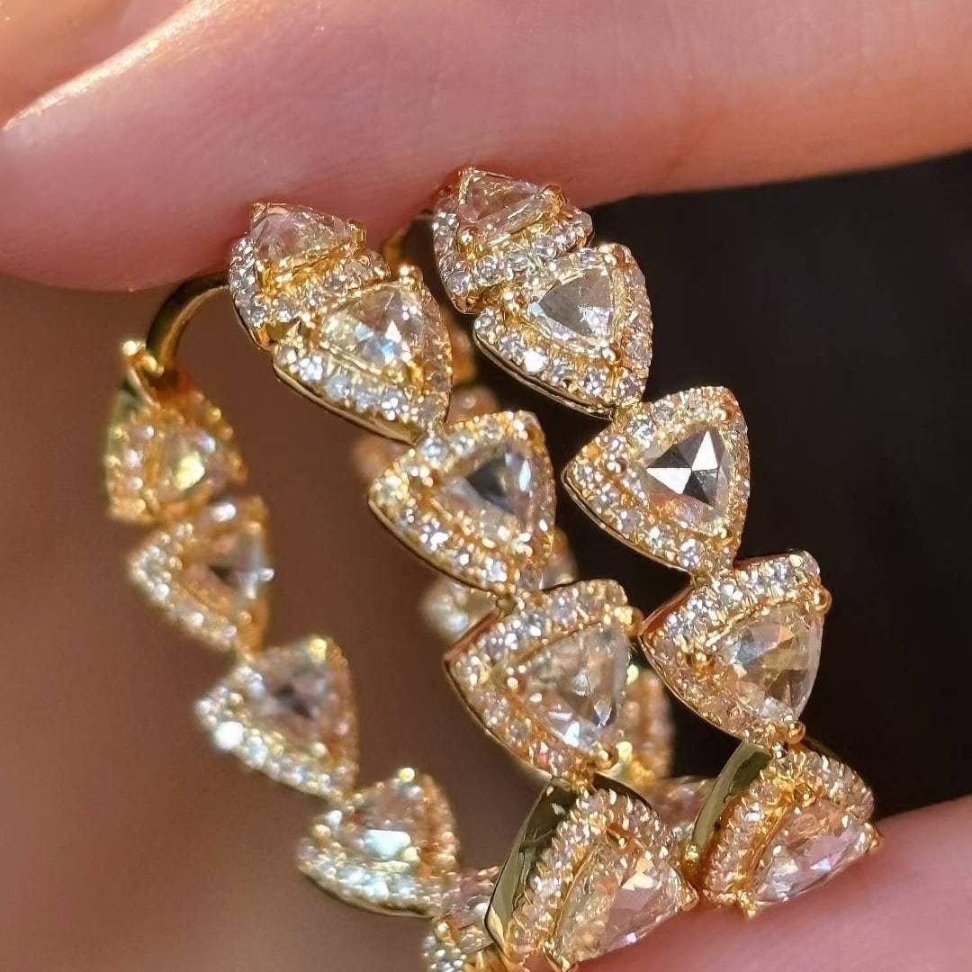 14k Gold 2.3 Ct Natural H Diamond Earrings - 2